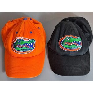 Lot 2 Florida Gators Baseball Hats Caps Orange Black Strap-Back